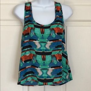 jack Aztec print polyester tank with cutout back